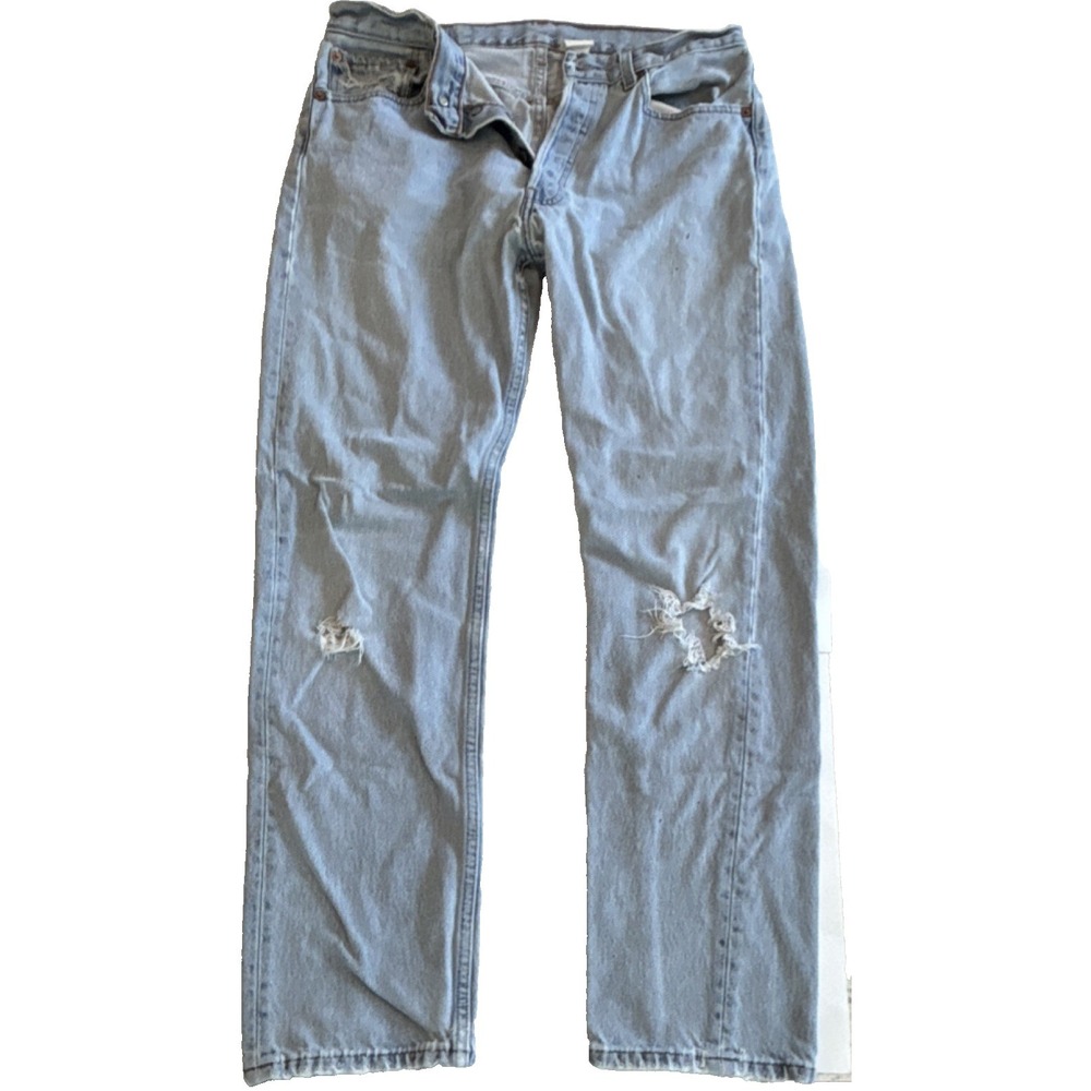 Vintage Levi's Women's Distressed 6501 Light Blue Denim Button 5-Pocket jeans